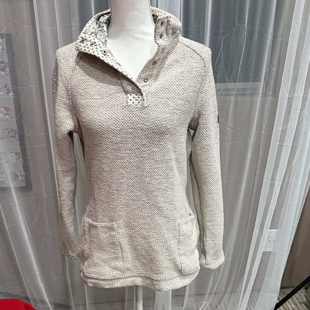 Weird fish Cream Textured Pullover Sweatshirt